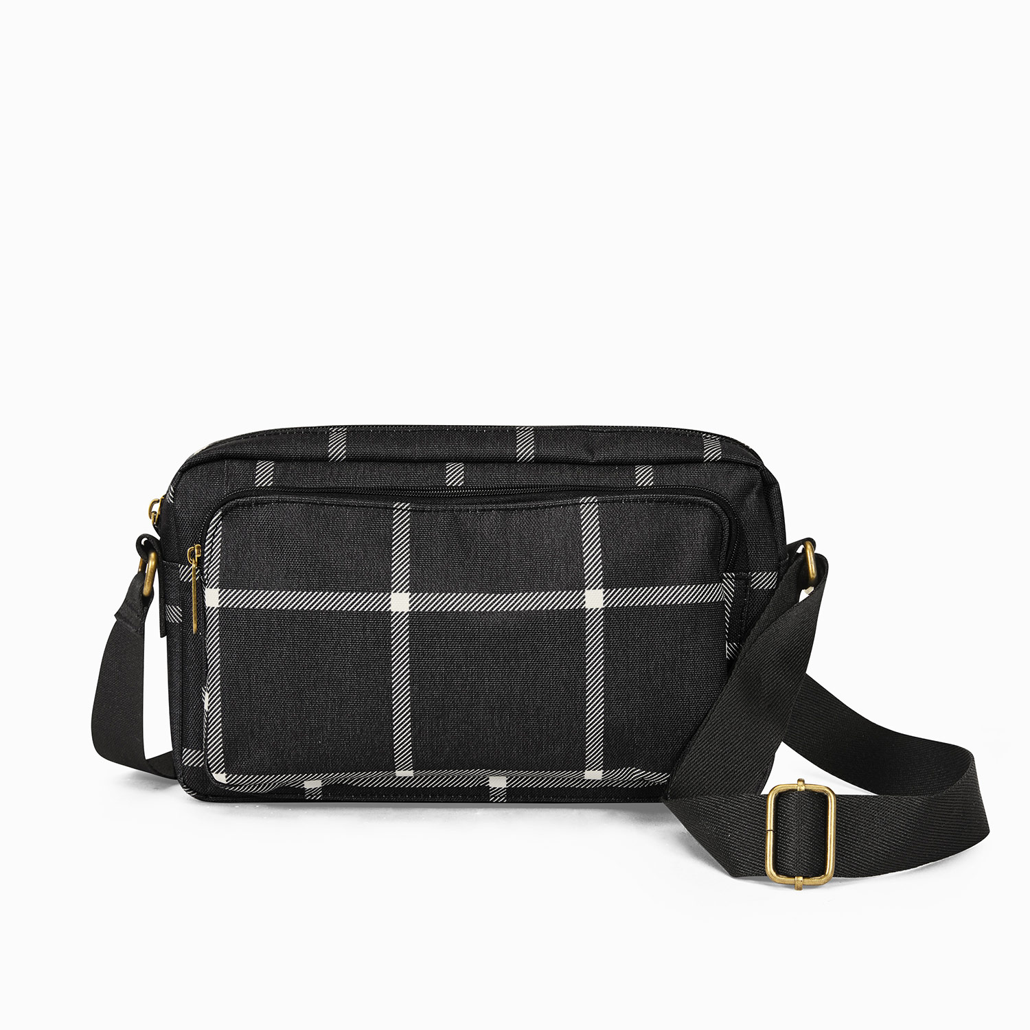 XB Womens Multi Zipper Crossbody Handbag Shoulder Purse Checkered  Waterproof Travel Messenger Bag - Walmart.com