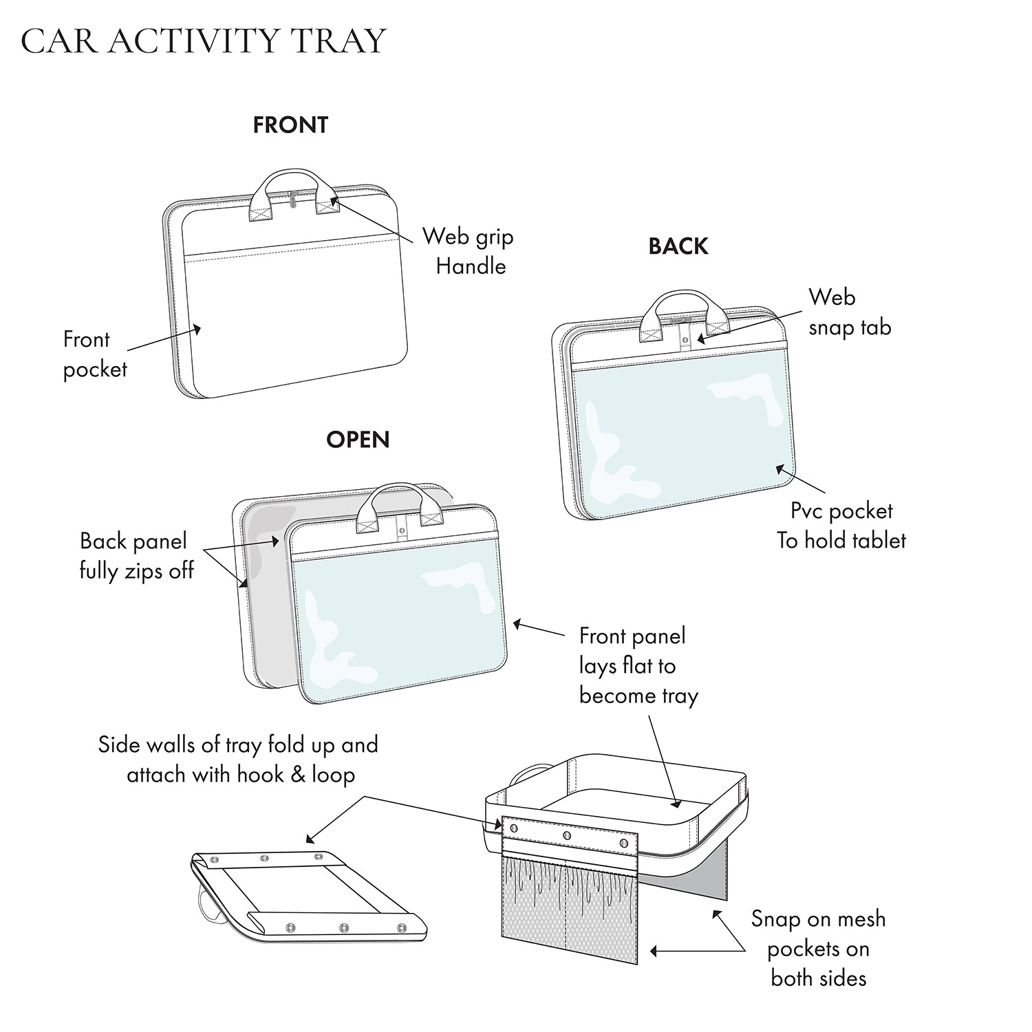 Black - Car Activity Tray - Thirty-One Gifts - Affordable Purses