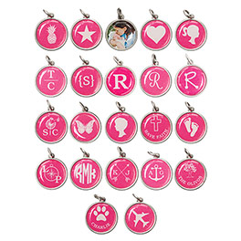 Just Write Charm Large Circle - Silver Tone