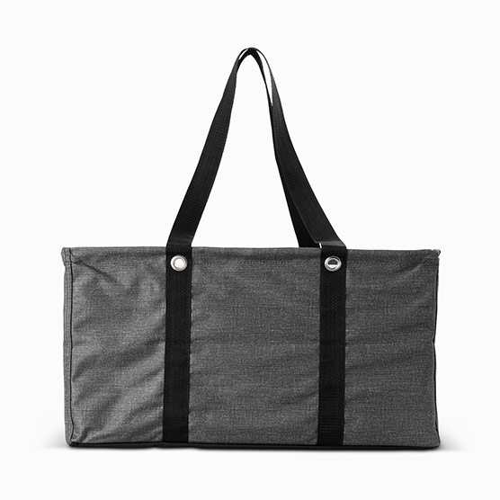 Large Utility Tote - Charcoal Crosshatch