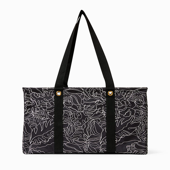 Large Utility Tote - Linework Leaves