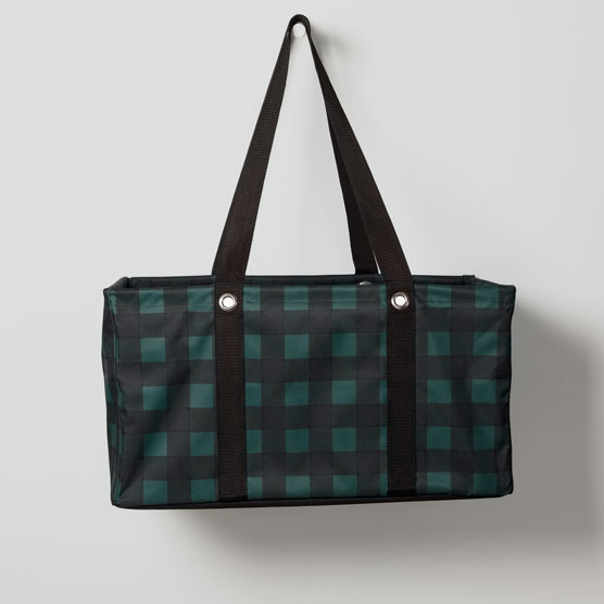 buffalo plaid tote