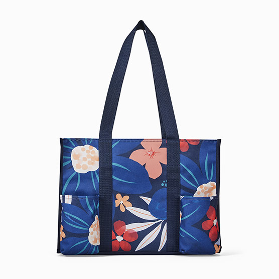 Zip-Top Organizing Utility Tote - Midnight Floral