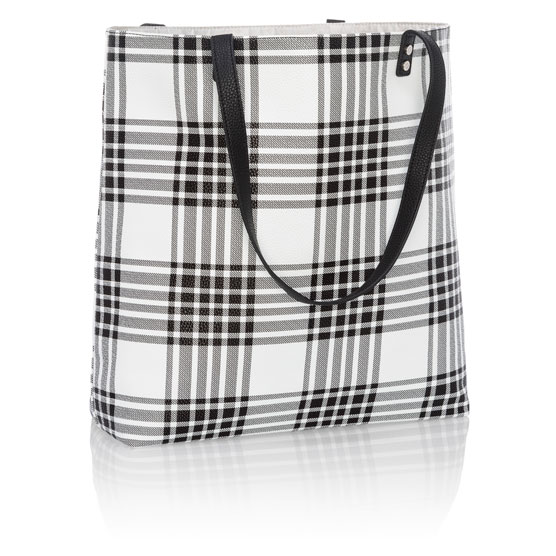 black and white buffalo check purse