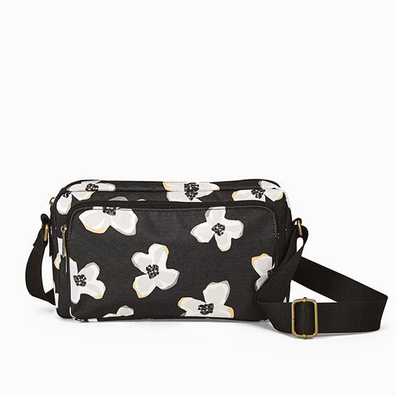 All Zipped Up Crossbody Purse - Scattered Flowers