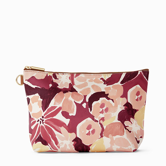 Tapered Pouch - Sunset Blooms Smooth Pebble
