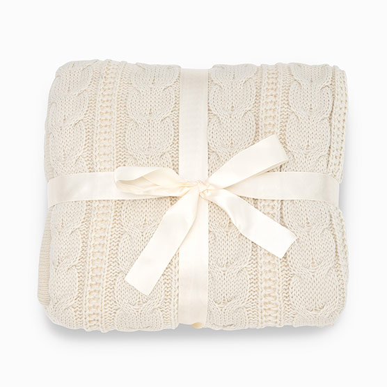 Cozy Cable-Knit Blanket - Cream