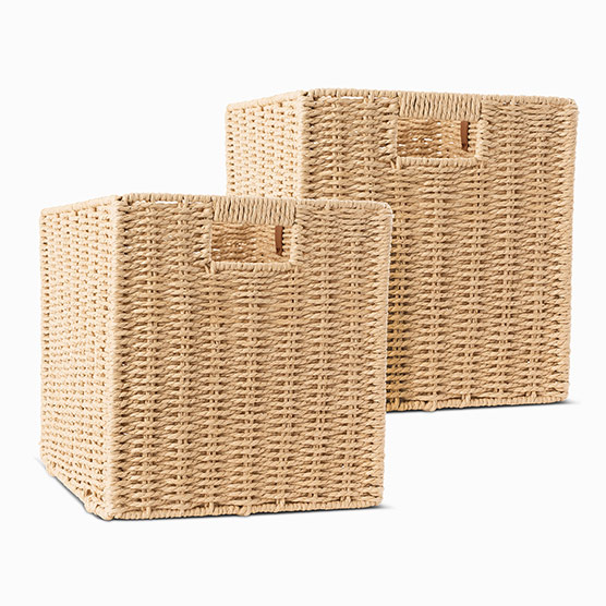 2 Collapsible Cube Baskets - Multi