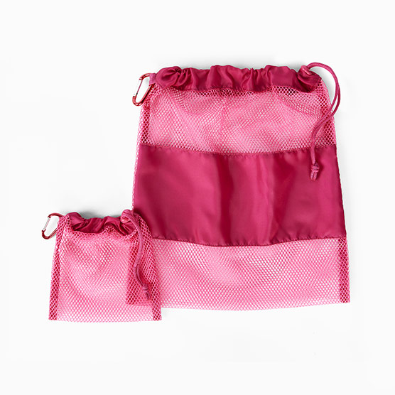 Mesh Pouches 2-Pack - Hibiscus Pink Mesh