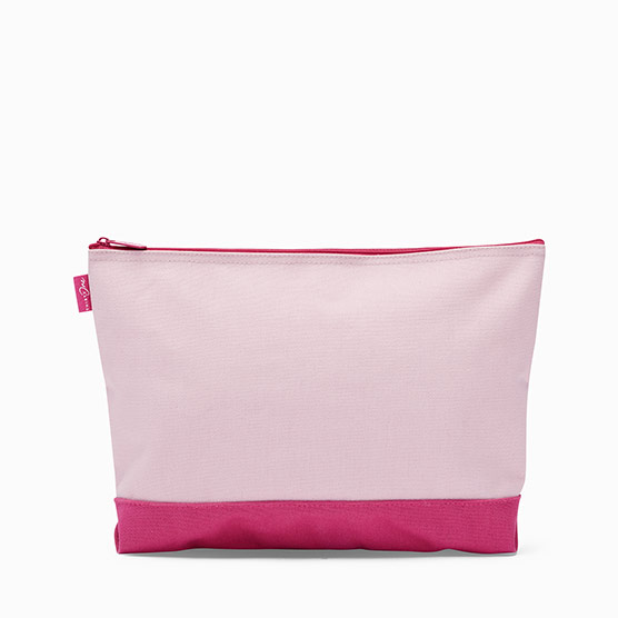 Canvas Zipper Pouch - Hibiscus Pink Colorblock