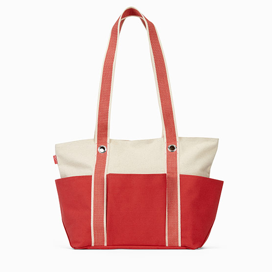 Canvas Carryall Tote - Coastal Red Colorblock