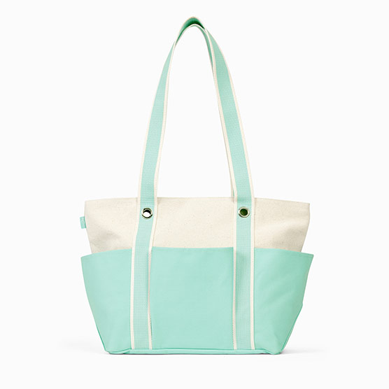 Canvas Carryall Tote - Caribbean Blue Colorblock