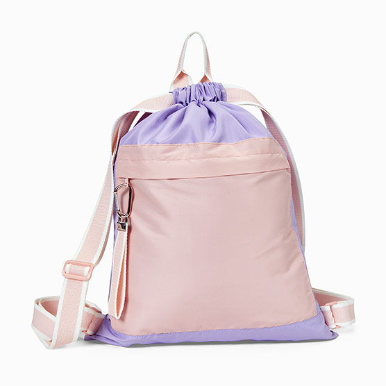 Essential Cinch Backpack - Rose Pink & Purple Colorblock