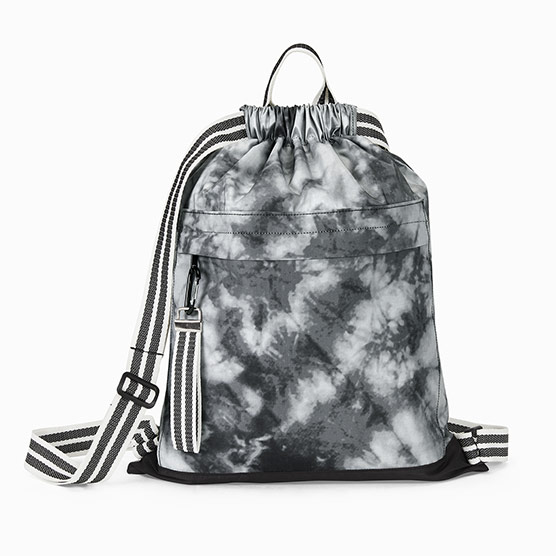 Essential Cinch Backpack - Black Tie-Dye