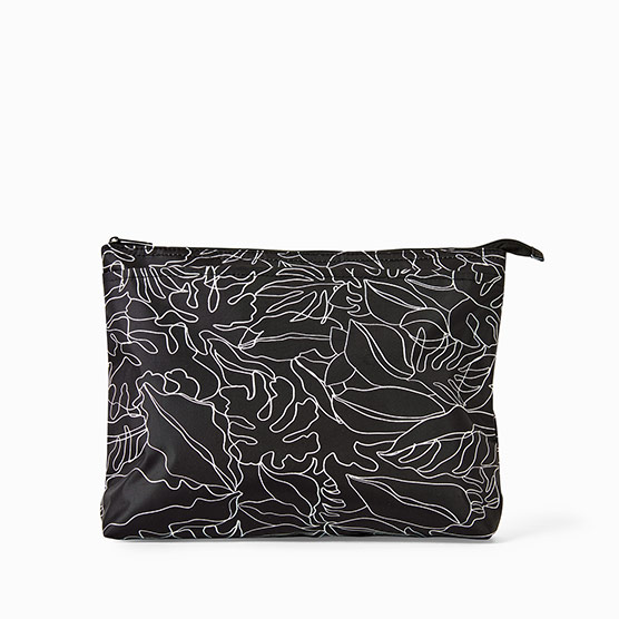 Insulated Zipper Pouch - Linework Leaves