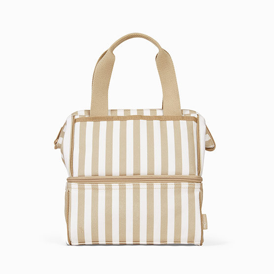 Dual Compartment Lunch Bag - Warm Sand Stripe
