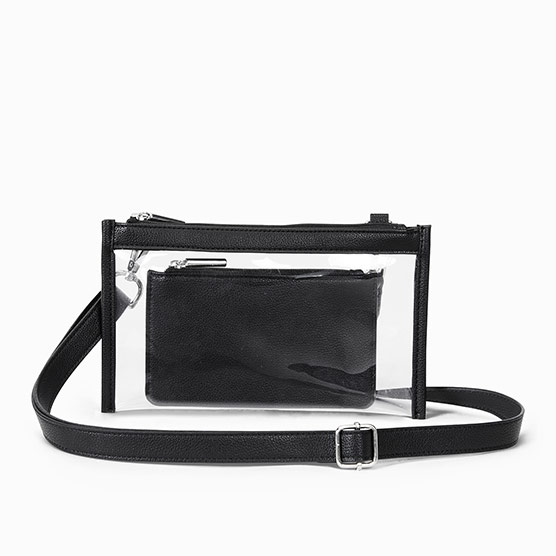 Clear Crossbody - Clear with Black Smooth Pebble