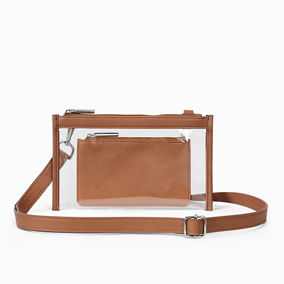 Clear Crossbody - Clear with Caramel Smooth Pebble