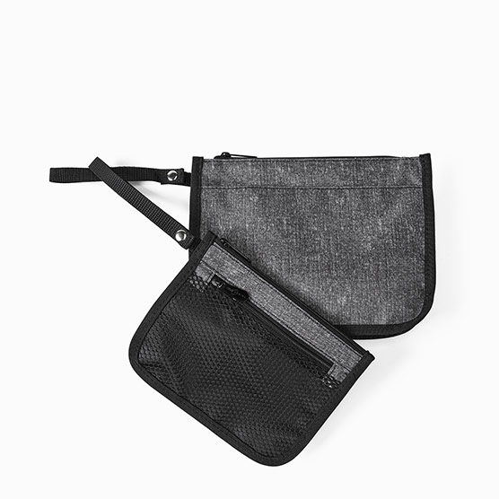 Everyday Pouch Set - Charcoal Crosshatch