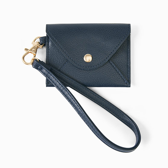 Envelope Card Pouch - Navy Smooth Pebble