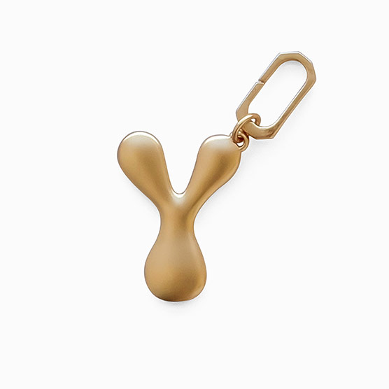 Letter Charm - Gold Y