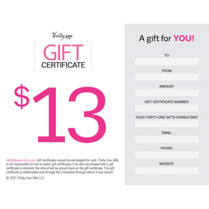 *Gift Certificate--13 dollars